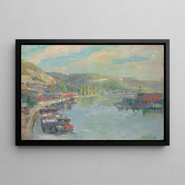 Rouen, the Seine and the Pré aux loups - Albert Lebourg — framed artwork on a wall