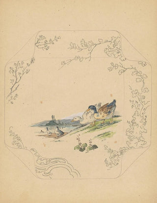 Project of the plan of the Square model with six geese - Albert Louis Dammouse — artwork view