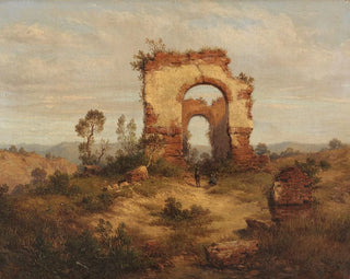 Hunter resting in front of ruins - Albert Ludwig Trippel — artwork view