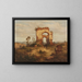 Hunter resting in front of ruins - Albert Ludwig Trippel — framed artwork on a wall