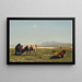 Bétail dans un pâturage au bord du lac - Albert Lugardon — framed artwork on a wall