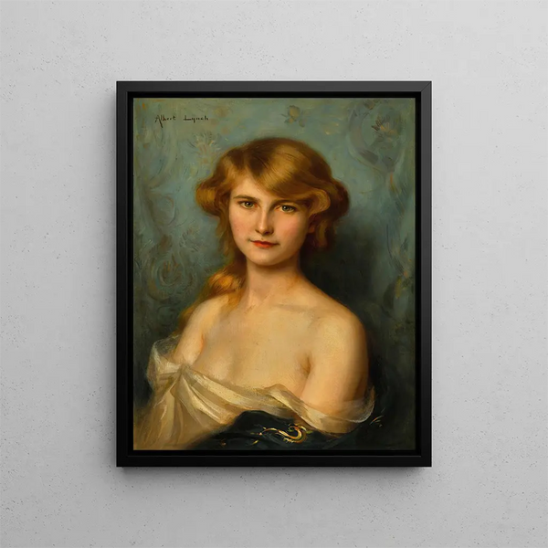 A Young Beauty - Albert Lynch — framed artwork on a wall