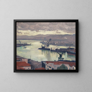 Alger painting, gray weather - Albert Marquet — framed artwork on a wall