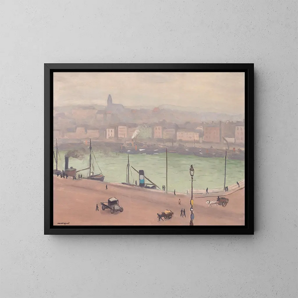 Boulogne-sur-Mer, the port - Albert Marquet — framed artwork on a wall