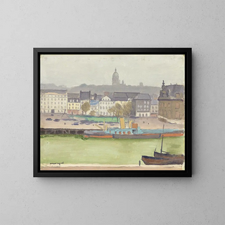 Boulogne-sur-Mer, the port and the city - Albert Marquet — framed artwork on a wall