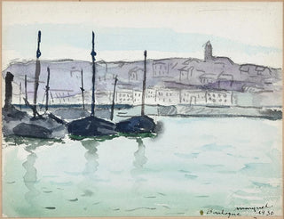 Boulogne-sur-Mer, boats in the port - Albert Marquet — artwork view