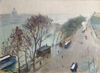 L'Hiver painting, quai du Louvre, snow time - Albert Marquet — artwork view