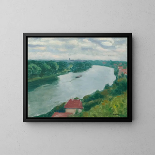 La Frette-sur-Seine, view of the hills towards Herblay - Albert Marquet — framed artwork on a wall