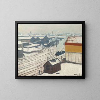 La Gare Montparnasse sous la neige - Albert Marquet — framed artwork on a wall