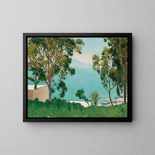 La plage vue à travers les eucalyptus - Albert Marquet — framed artwork on a wall
