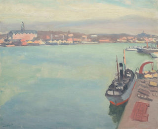 The Stockholm port in spring morning - Albert Marquet — artwork view