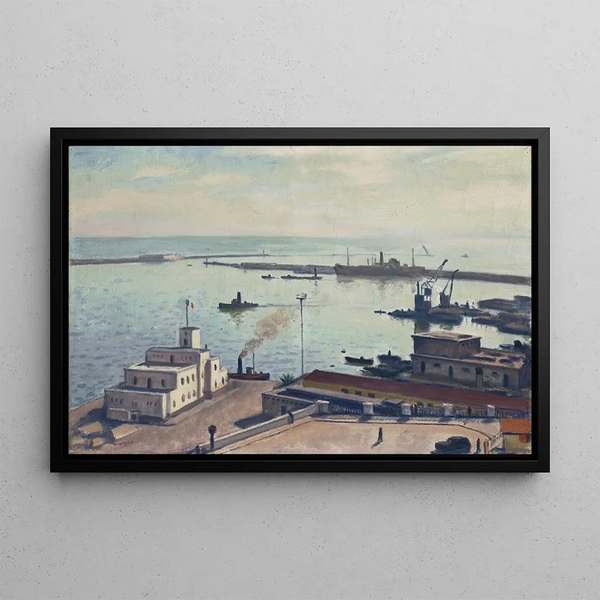 The port in winter - Albert Marquet — framed artwork on a wall