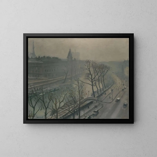 Paris, the Quai des Grands Augustins, twilight - Albert Marquet — framed artwork on a wall