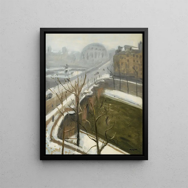 Paris Pont-Neuf Fin de la neige - Albert Marquet — framed artwork on a wall