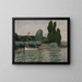 Boat with Pavilions in Poissy - Albert Marquet — framed artwork on a wall