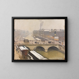 View of the Saint-Michel Bridge in Paris - Albert Marquet — framed artwork on a wall
