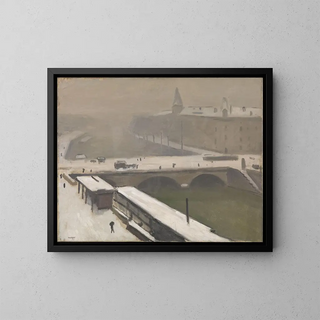 Winter on the Seine - Albert Marquet — framed artwork on a wall