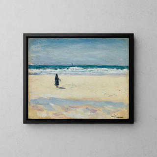 Young girl on the beach - Albert Marquet — framed artwork on a wall