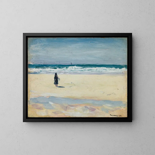 Young girl on the beach - Albert Marquet — framed artwork on a wall