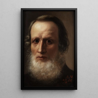 Portrait of a man with a gray beard - Albert Mirsalis — framed artwork on a wall
