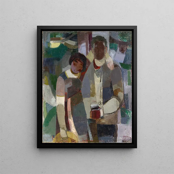 Couple under the trees L'artiste et sa femme - Albert Müller — framed artwork on a wall