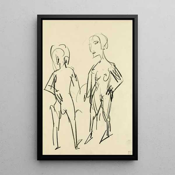 Reproduction of the painting Sketch figurative two nudes - Albert Müller