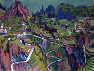 Large landscape painting of Ticino - Albert Müller — artwork view