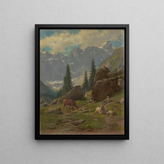 La Vallée de Brunni à Unterschächen dans le canton d'Uri - Albert Müller — framed artwork on a wall