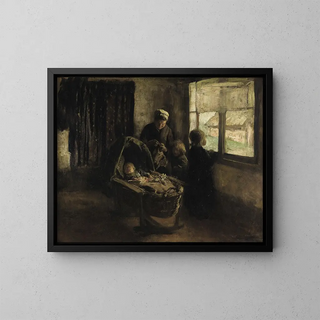The nap time of babies - Albert Neuhuys — framed artwork on a wall