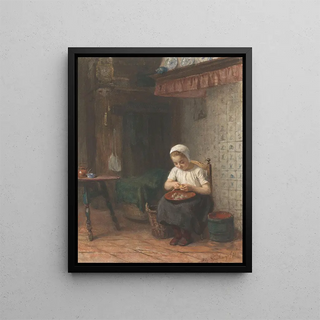L'Éplucheur de pommes de terre - Albert Neuhuys — framed artwork on a wall