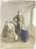 Interior with woman and children in a churn - Albert Neuhuys — artwork view