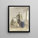 Interior with woman and children in a churn - Albert Neuhuys — framed artwork on a wall