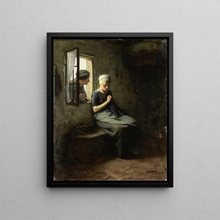 The Fisherman's Court - Albert Neuhuys — framed artwork on a wall