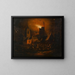 Fire of a windmill at night - Albert Poel — framed artwork on a wall