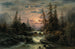 Mountain Stream at Moonlight - Albert Rieger — artwork view