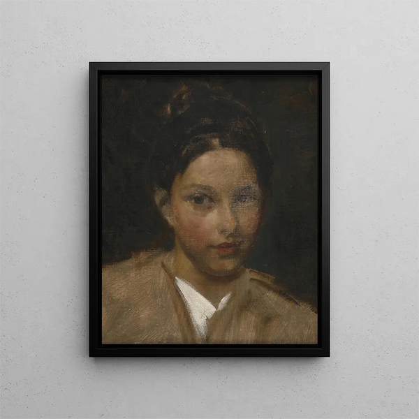 Portrait of a girl - Albert Ritzberger — framed artwork on a wall