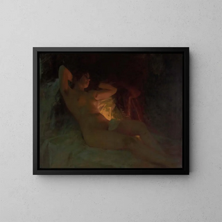 Nude Painting - Albert Ritzberger — framed artwork on a wall