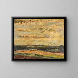 Landscape near Bremerhaven - Albert Schiestl-Arding — framed artwork on a wall