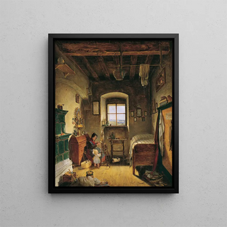 La veuve de la ferme du Landwehrmann - Albert Schindler — framed artwork on a wall