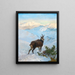 A chamois in the mountains - Albert Singer — framed artwork on a wall