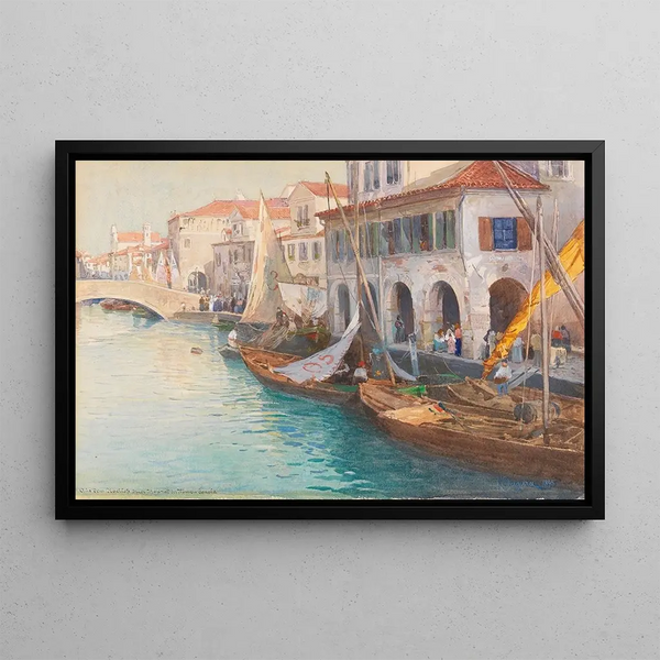 On the Grand Canal in Venice - Albert Stagura — framed artwork on a wall
