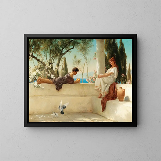On the Veranda - Albert Tschautsch — framed artwork on a wall