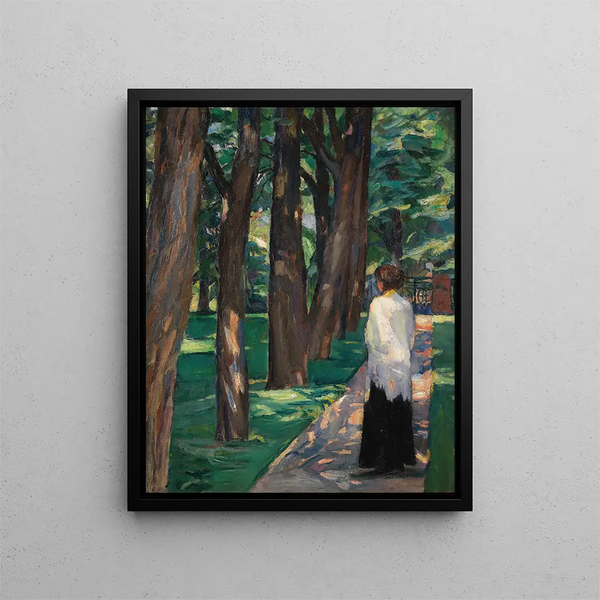 Lady in the Park - Albert Weisgerber — framed artwork on a wall