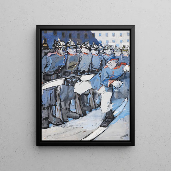 A Troublemaker - Albert Weisgerber — framed artwork on a wall