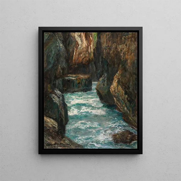 in the Gorges of Partnach near Partenkirchen - Albert Wenk — framed artwork on a wall