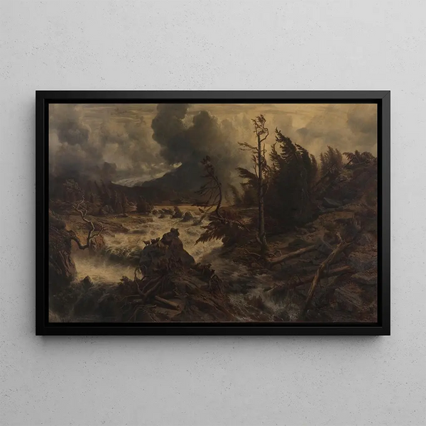 Storm in the high mountains - Albert Zimmermann — framed artwork on a wall
