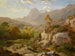 Deer in a vast mountain landscape - Albert Zimmermann — artwork view