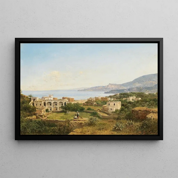 Scene on Ischia - Albert Zimmermann — framed artwork on a wall