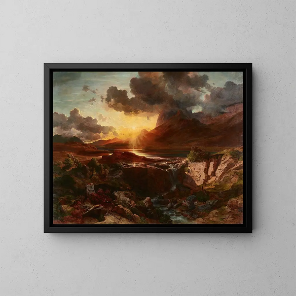 Sunset at Hintersee in Berchtesgaden - Albert Zimmermann — framed artwork on a wall