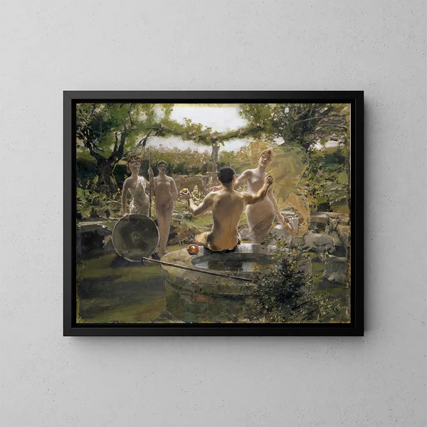 The Judgment of Paris - Albert von Keller — framed artwork on a wall